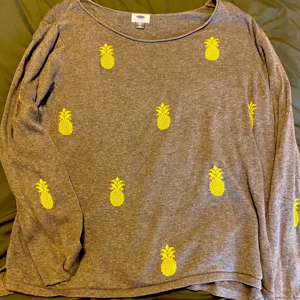 Old Navy XXL pineapple sweater.